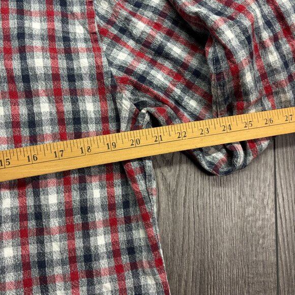 Billabong Flannel Shirt Plaid Large Red Western Surf Elbow Patches - Picture 9 of 10
